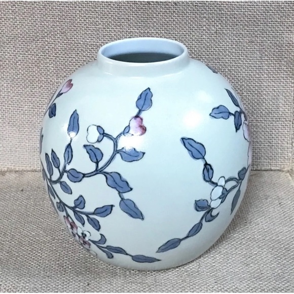 Vintage Bulbous Floral Vase Botanical Grandma Granny Cottage Core Boho - Picture 2 of 6